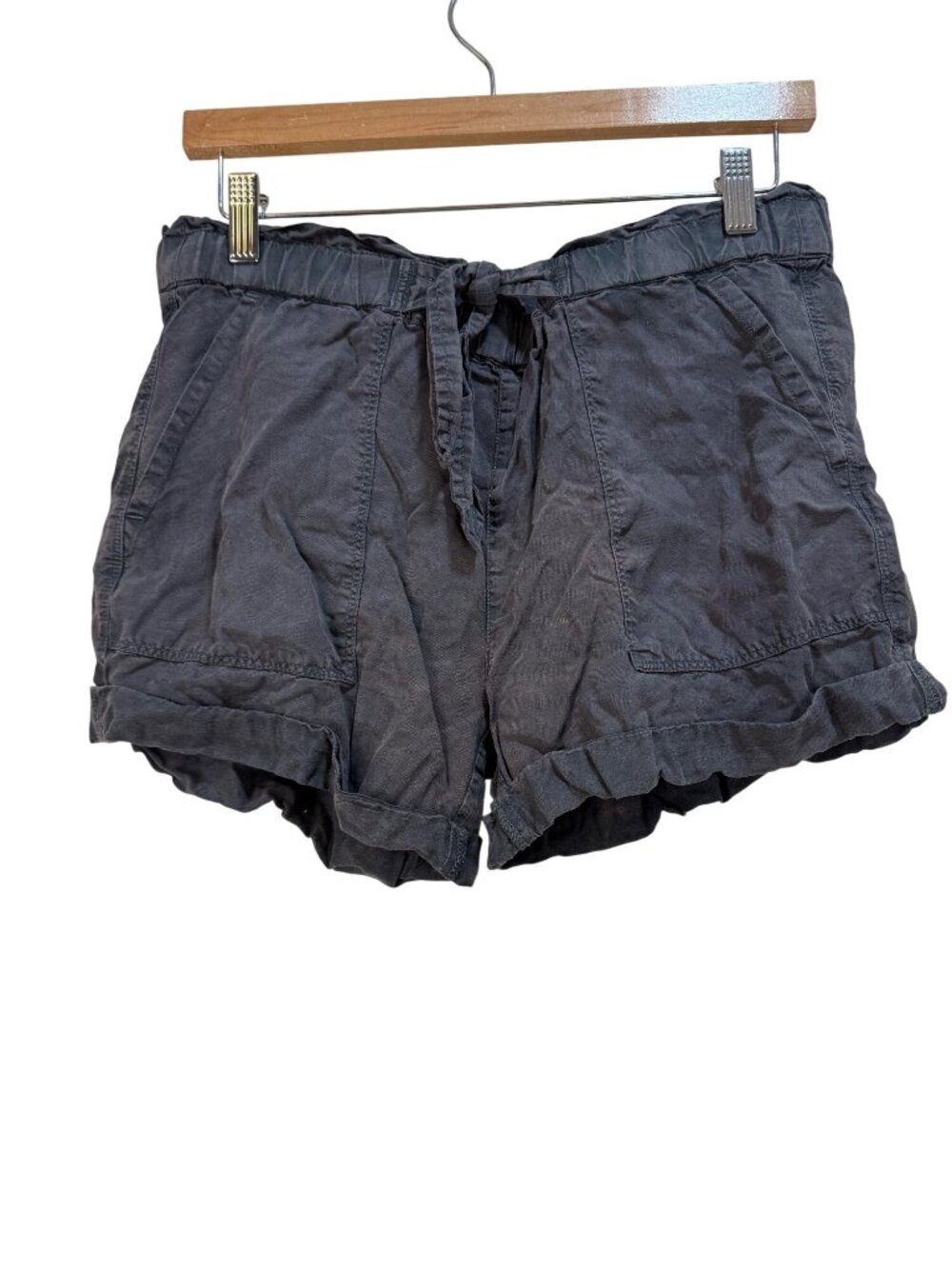 Garment Died Paper Bag Belted Waist Rolled Hem Boho Fairy Shorts XS